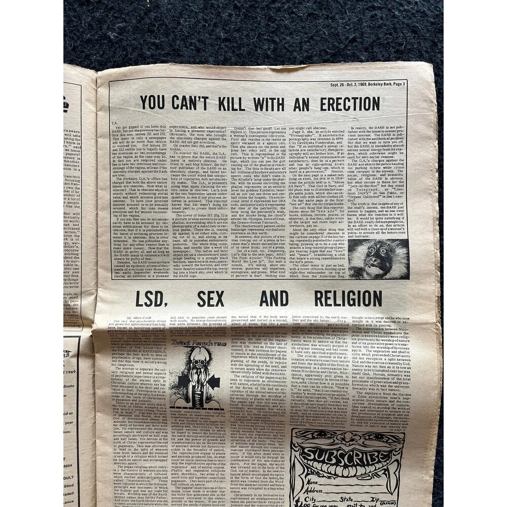 1970s Berkeley Barb Newspaper: Black Panther Party, CounterCulture Relic